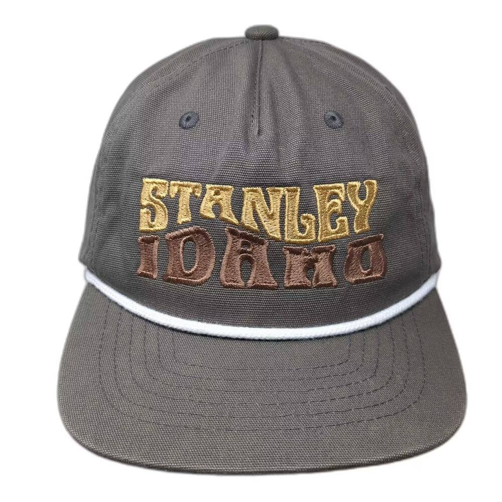 t&t Stanley Idaho 5 Panel Hat Green Gold Rope Detail Embroidered Snapback OS